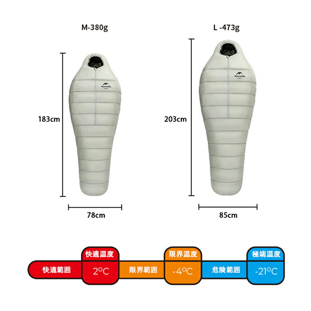 楽天市場】【20%offクーポン配布 3/11迄】Naturehike ダウン寝袋 寝袋