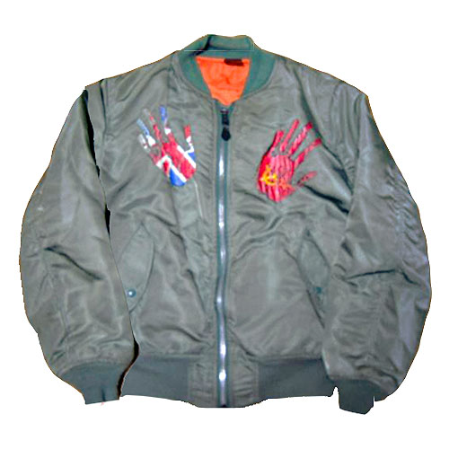 Worlds end MA-1 Bomber Jacket ワールズエンド ハンドプリントMA1
