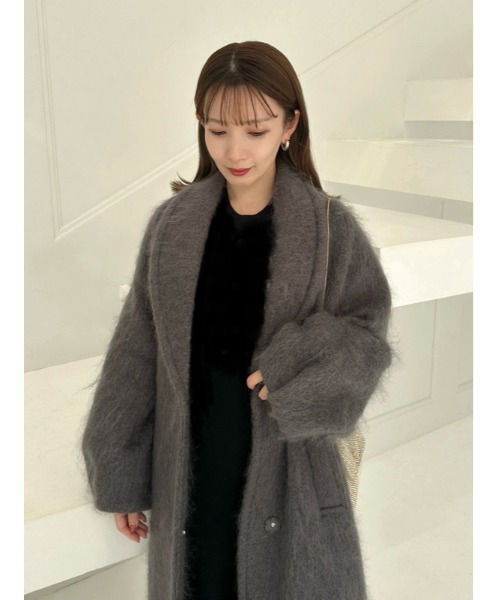 SNIDEL（スナイデル）の「シャギーロングコート（チェスターコート