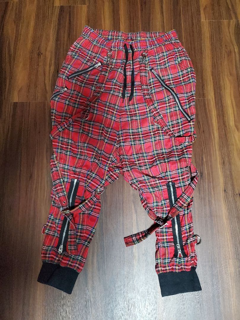CIVARIZE 赤チェック柄サルエルパンツ 46 Rベルトアラジンパンツ サルエルパンツ サルエル[品番：ACDW0001421
